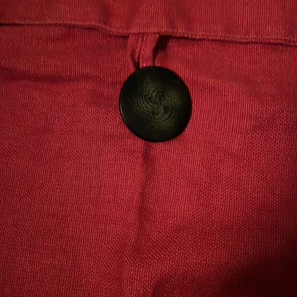 Pottery Barn Red accent pillow cover with brown button - Picture 7 of 11